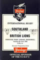 Southland v British Lions 1993 rugby  Programme